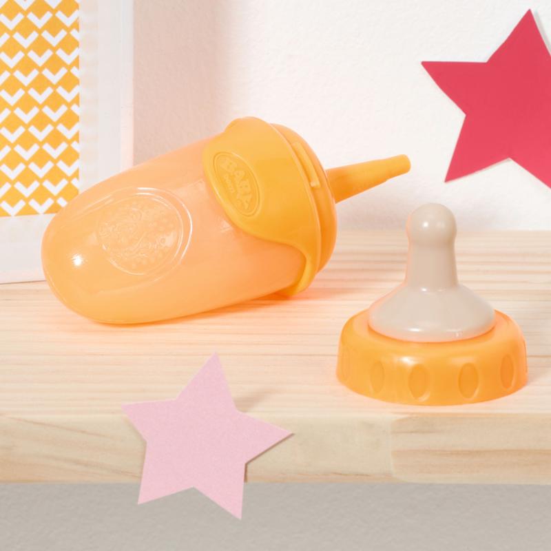 BABY born Bottle with Cap 832509 - Accessories for 43cm Dolls for Toddlers - Available in Pink, Red, or Orange - Includes One Feeding Bottle and Cap - Suitable for Kids from 3 Years 4