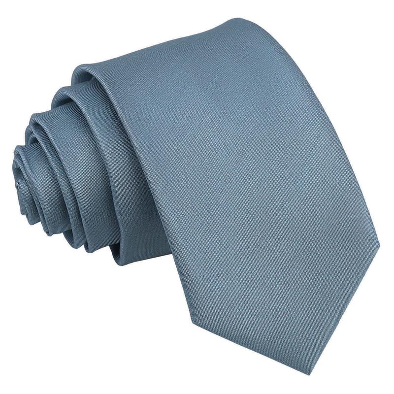 DQT Plain Shantung Men's Slim Tie Perfect for Wedding Formal Attire Special Occasions 5