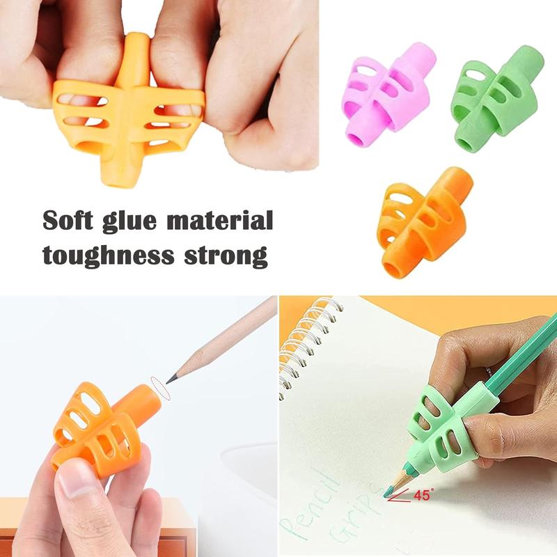 21 PCS Pencil Grips, Silicone Pen Grips Pencil Holder Grip Finger Pencil Grips Foam Pen Writing Aid Grip Set Training Pencil Grips Finger Space Writing Tool for Kids Children Adult Handwriting 3