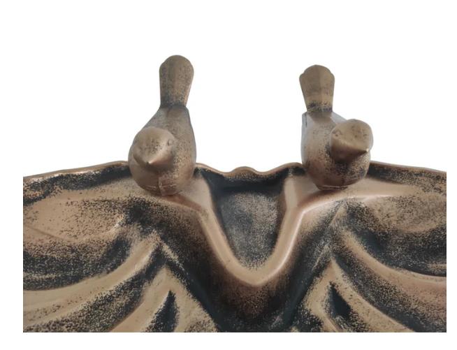Bronze Effect Birds Hotel Bath Feeder Weatherproof Table Free Standing Pedestal 4
