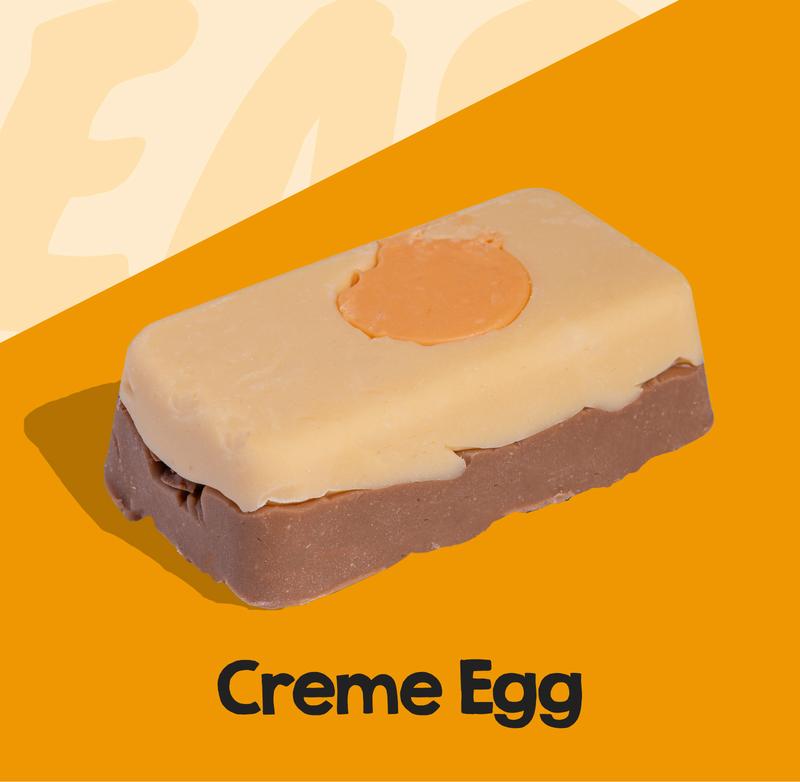 Creme Egg Handmade Fudge Block 250g - Chocolate Vanilla Fudge 2