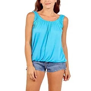 Women’s Ladies Vest Bubble Tops Sleeveless Loose fit Round Scoop Elasticated Stretch Summer Jersey Multi Colors Women Casual dresses Womenswear Camisole T-Shirt Cardigan Collar 4