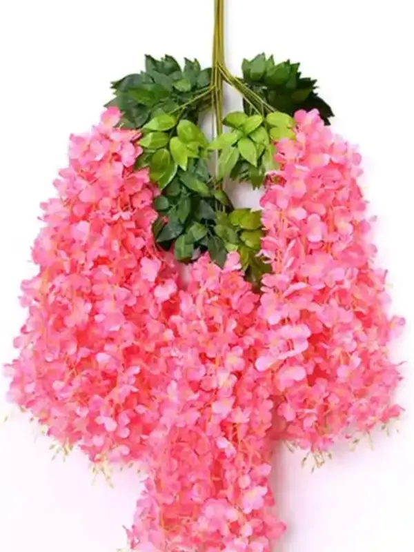 Home Decor 3 Branches Wedding Party Decorations Hanging Flower Vines Artificial Wisteria Flower 12pcs, Excellemt Garden Decor lasts forever. Washproof artificial flowers 4