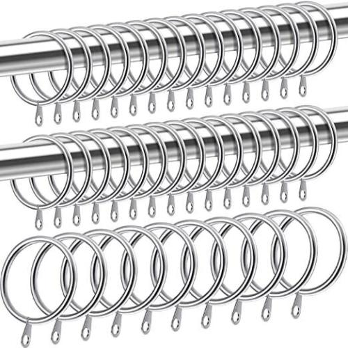 12 Pack Metal Curtain Rings Heavy Duty For Rods Poles Voile Hooks 30mm Diameter 5