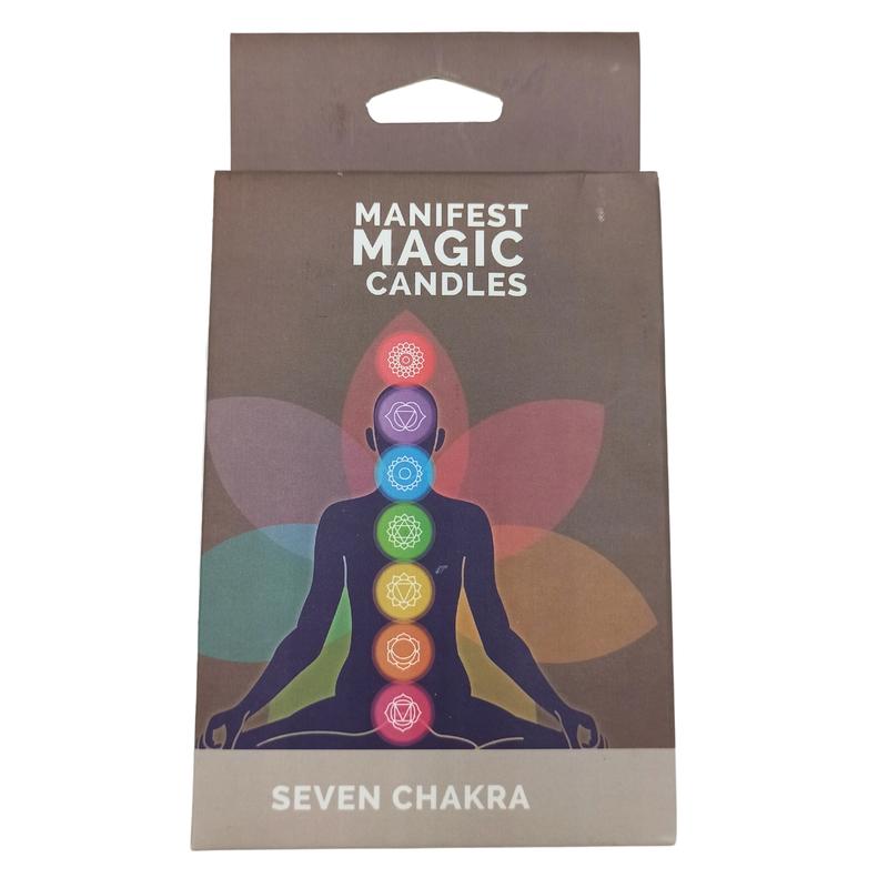 Seven Chakra Manifest Magic Candles (pack of 7) for Energy Healing Meditation Work and Spiritual Balance Transformative Tool Decor Ornaments Decoration 1