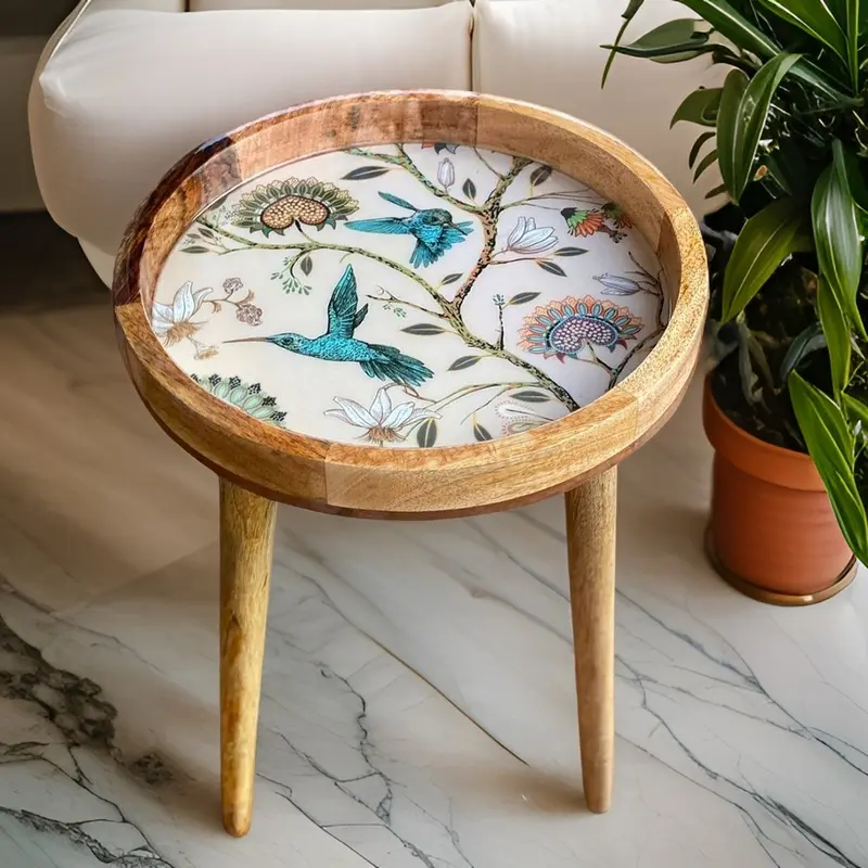 Hartsmede Handmade Side Table Solid Mango Wood Detachable Legs Ideal Corner Table for drinks Plants Flat Pack 0