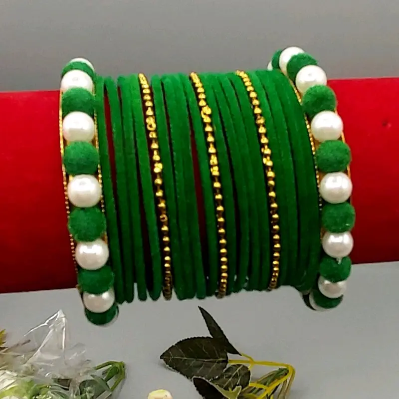 Velvet Bangles Set for Women - Perfect for Any Occasion mehndi jewellery desi bangle couple jewelry 0