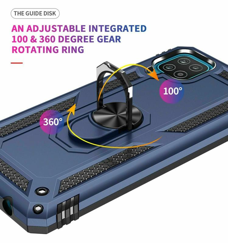 Samsung Galaxy S21 / S21+ / S21 Ultra / S21FE Tough Armor Shockproof Case with Ring/Stand - Black / Blue / Red Accessories Magnetic Metal Protection Smartphone Cellphone Cover Phonecase Protective Casing Handheld Devices Holder Detachable 5