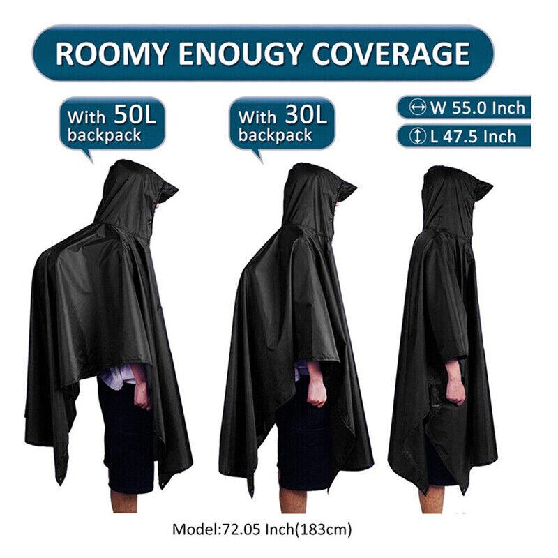 Product Introduction of 3 in 1 Rain Poncho Rainwear Raincoat Waterproof Bicycle Cover Hooded Hiking Cape 10