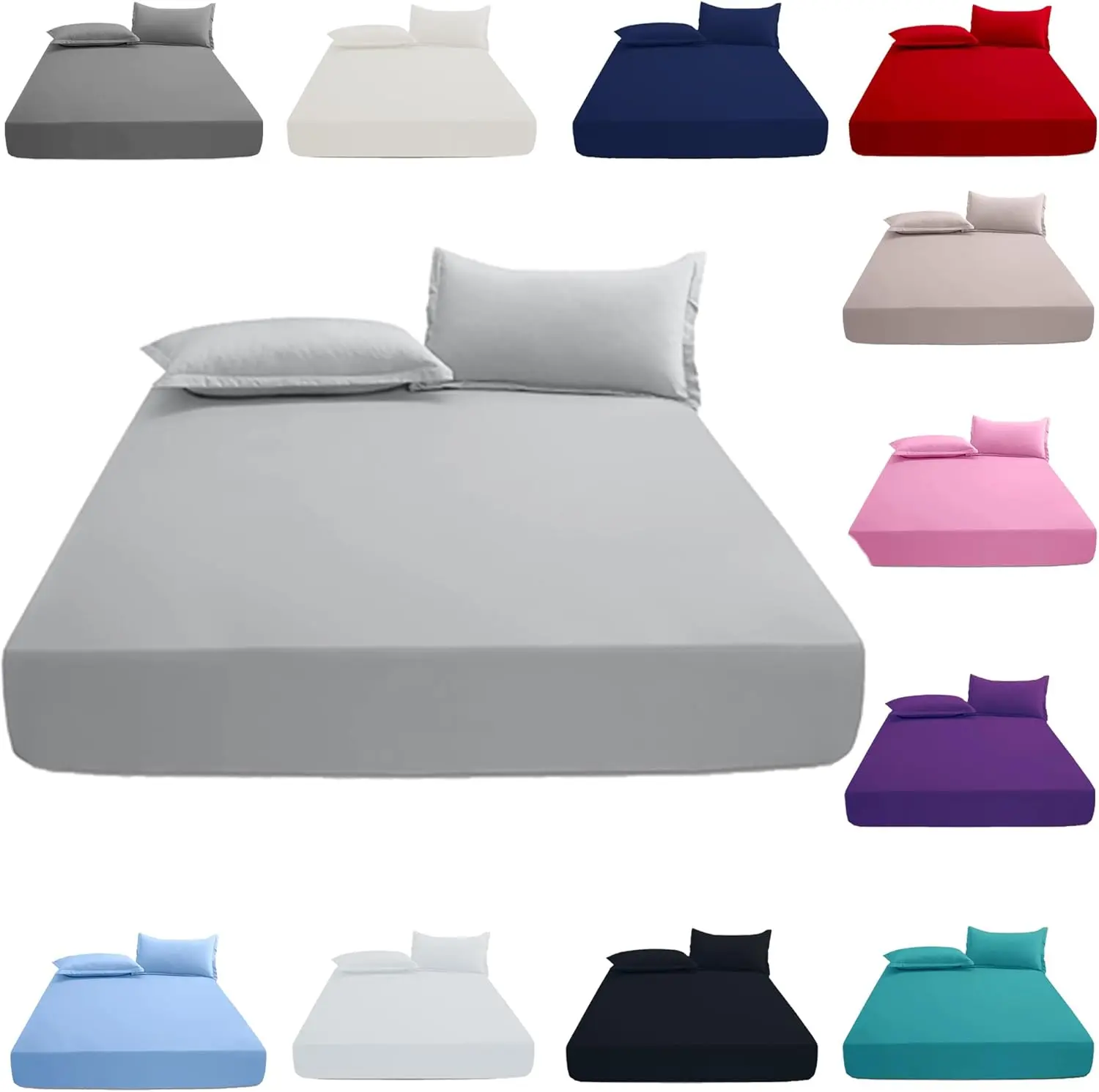 Luxury 100% Egyptian 30CM Cotton Fitted Sheets- 200 Thread Count Extra Deep Pocket Bed Cover Sheets, Fully Elasticated, Breathable, Hypoallergenic, Machine Washable and Fade Resistant Single, Double, 4ft, King, Super King Sizes cozy bedsheets