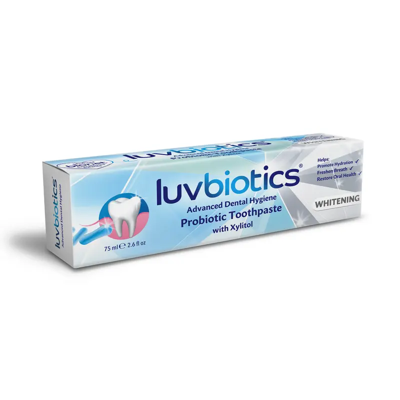 Luv Biotics Whitening Toothpaste with Oral Probiotics, Xylitol, & Aloe Vera – 75ml 4