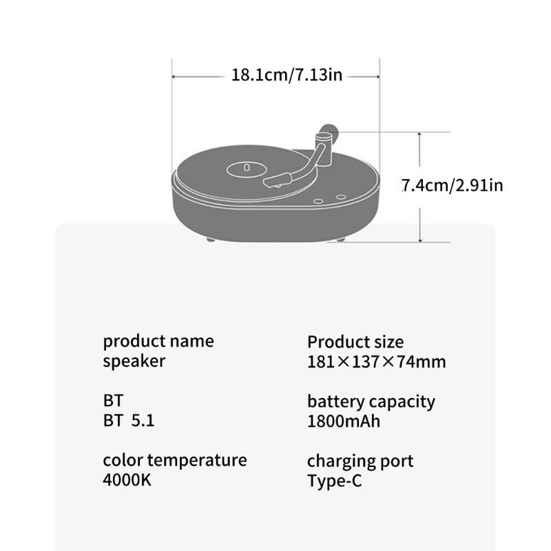 Product Introduction of Phonograph Bluetooth-compatible Speaker Wireless Night Lamp Home Creative Aromatherapy Audional System Atmosphere Light 5