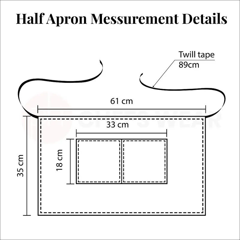 P-H Waist Apron with two front pocket Pockets - Solid Color Kitchen and Restaurant Apron for Professionals Use 6