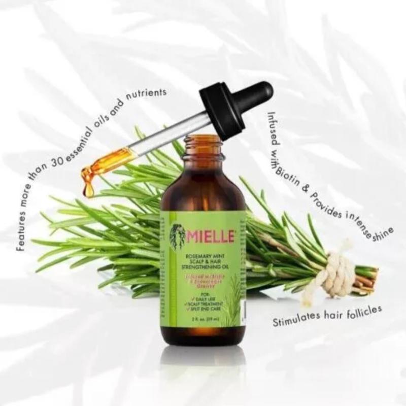 MIELLE ROSEMARY MINT SCALP & HAIR STRENGTHENING OIL FOR: DAILY USE ~ SCALP TREATMENT ~ SPLIT END CARE 0