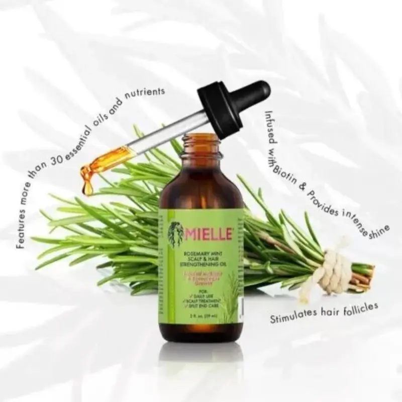 MIELLE ROSEMARY MINT SCALP & HAIR STRENGTHENING OIL FOR: DAILY USE ~ SCALP TREATMENT ~ SPLIT END CARE 0