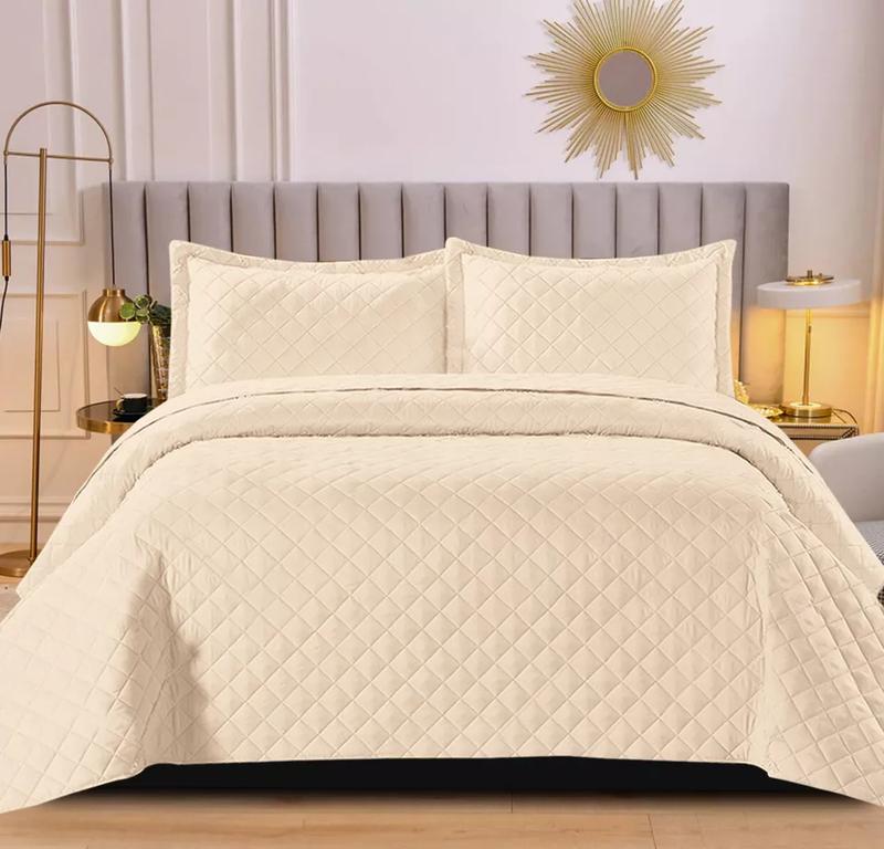 Embossed Quilted Bedspread Bed Throw Comforter Single Double King Size Bedding 8