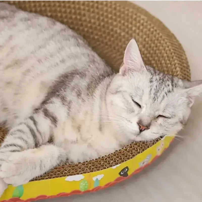Cat Scratching Board Protect Furniture Grinding Claw Toys Oval Corrugated Paper Wear-resistant Cat Nest Cat Accessories 3