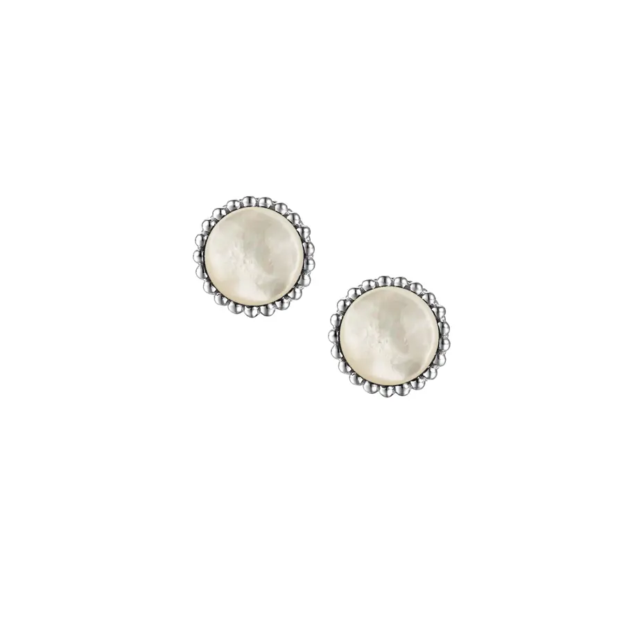 WHITE MOTHER OF PEARL SILVER EARRINGS