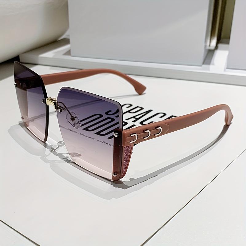 Product Introduction of Rimless Fashion Sunglasses For Women Men Casual Shiny Gradient Glasses For Summer Beach Vacation Travel 1