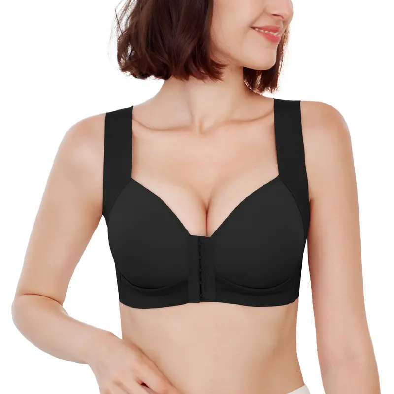 Women Seamless Push up Bra Front Closure Vest Top Thin Sexy Lingerie Plus Size Underwear 3