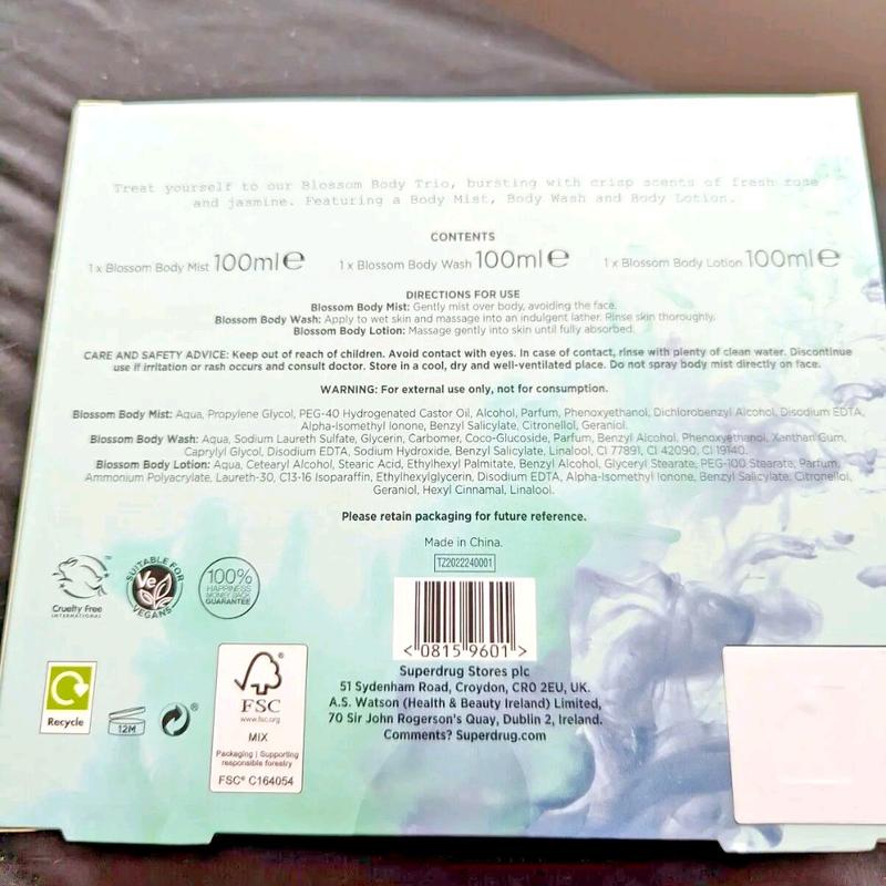 Superdrug Layering Lab 3 Piece Blossom Gift Set Body Mist Wash Lotion 100ml Body Care Body Wash Comfort Skin Care  Cosmetics Skin Repair 1