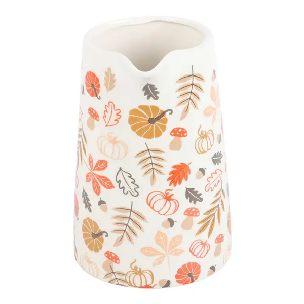 17cm Autumn Leaves and Pumpkins Ceramic Flower Jug 3