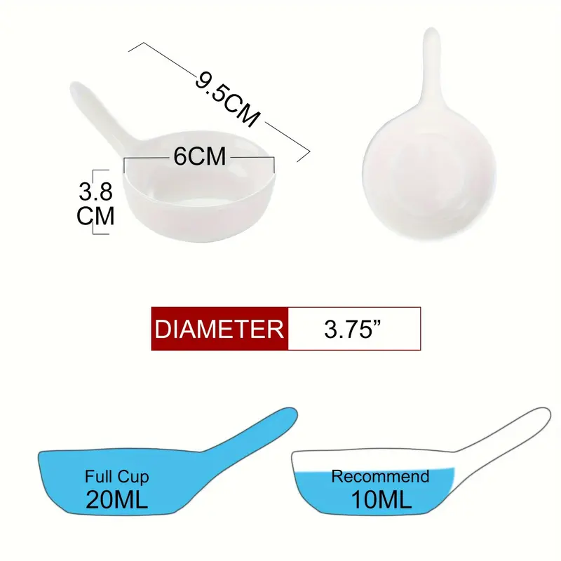 MINI Sauce Dish Dipping Bowls, 12 Pack Ceramic Dip Bowls Set, 10ML Soy Sauce Dish, White Dipping Bowls Bulk, Sauce Bowls For Ketchup, BBQ, Condiments, Appetizer 2