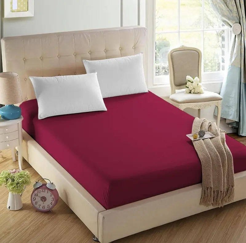 Poly Cotton Fitted Sheets 25cm/10" Deep | Luxury Plain Soft Bed Sheets PolyCotton Hotel Quality Finest Fitted Bed Sheets | Shrinkage & Fade Resistant Percale Quality Fitted Sheets | Double Brushed Microfibre | Non Iron Warm Easy Care Machine Washable 5