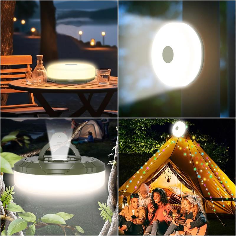 Product Introduction of （Local Warehouse)Camping String Lights, 2 in 1 Quick Rechargeable Tent  Storage Lamp with 8 Lighting Modes,Hanging Illumination Waterproof Portable LED Torch for Bedroom Yard Decor Christmas Camping Essential camping  light 17