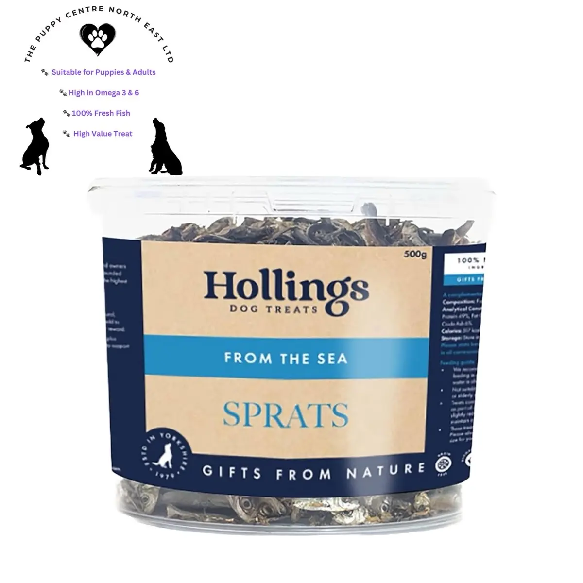 Sprats For Dogs | 100g Bag or 500g Tub | Air Dried / Natural Dog Treat
