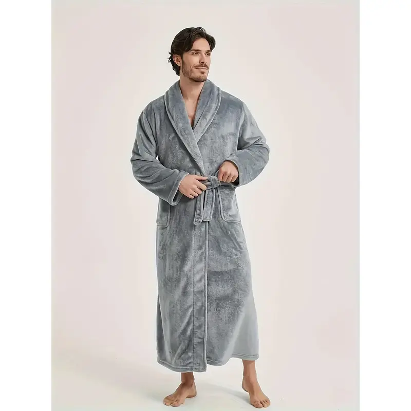 Couples new bathrobe dressing gown European style Men's and Women's homewear flannel nightgown 5