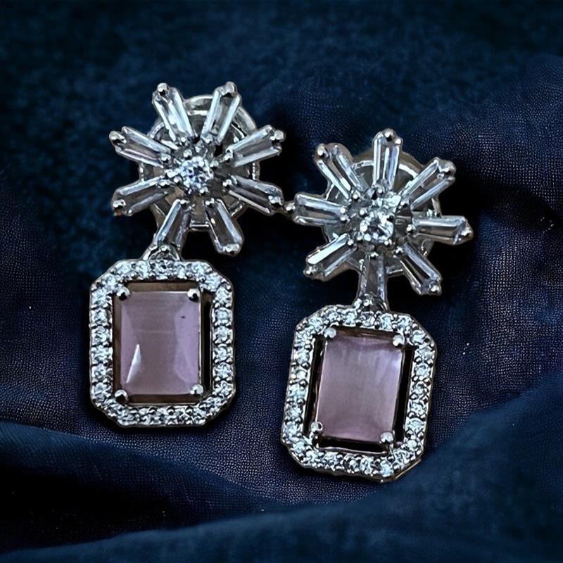 Pink Crystal Star Studded Drop Earrings by My Little Secret bridal jewelry stud 4