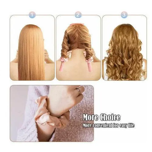 Silk Ribbon Hair Curlers Heatless Curling Rod Headband Wave Formers For Lazy UK 2