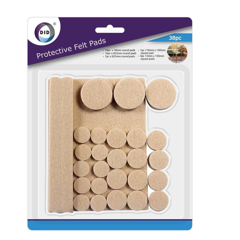 SELF ADHESIVE FELT STICKY PADS SQUARE ROUND WOOD FLOOR FURNITURE PROTECTORS 39pc 5