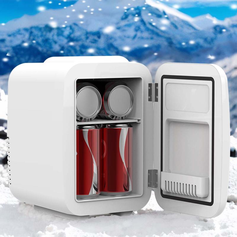 4L Portable White Mini Fridge Table Top Electric Small Cooler Bedroom Ice Box Office 2