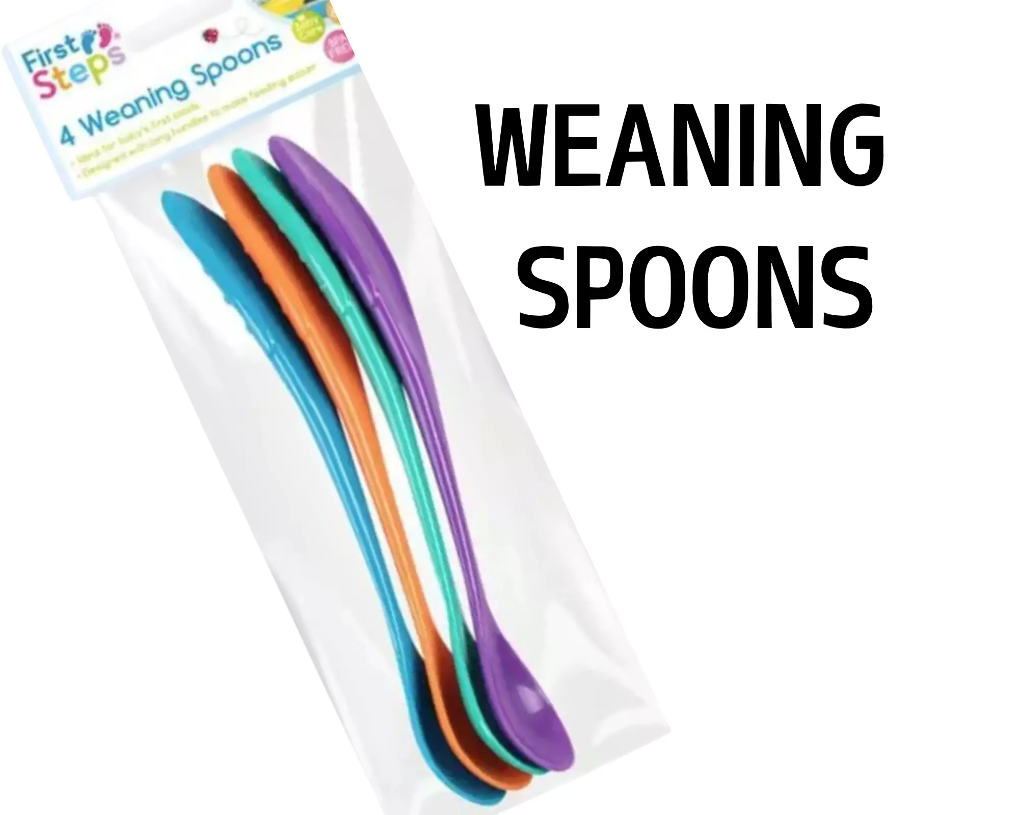 Pack Of 4 Unisex Easy Grip Colorful Weaning Feeding Spoons With Long Handle Design for Little Hands Perfect For Teething Babies.