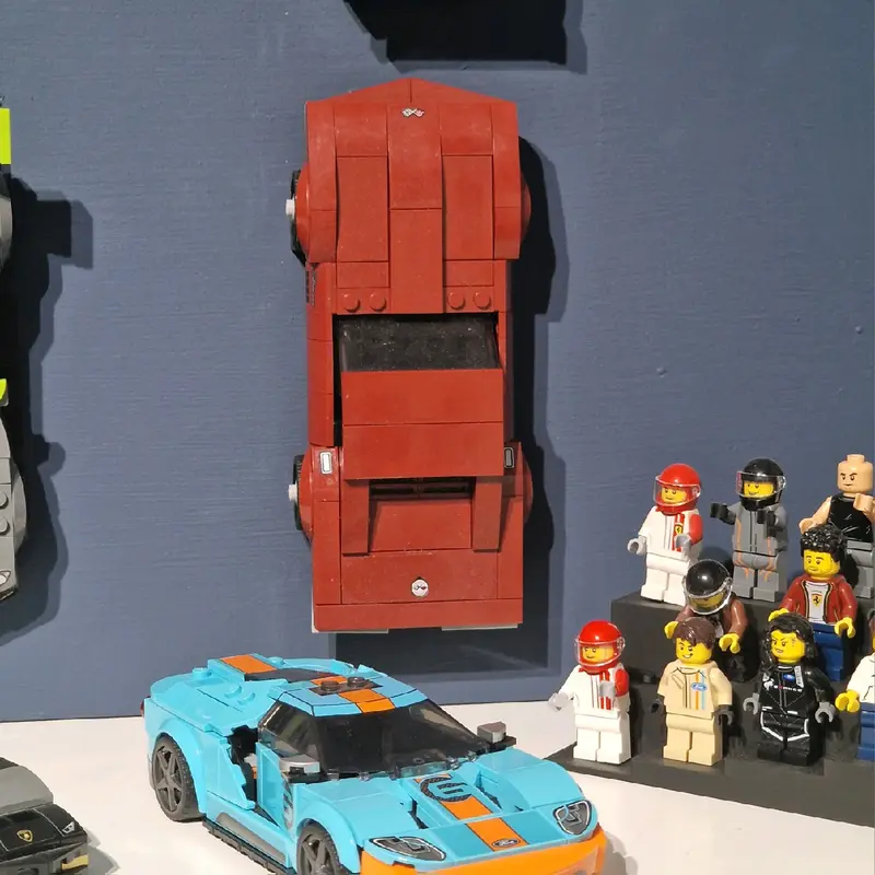 Wall mount hangers for Lego Speed Champions Models display 2020 onwards (8 stud). 1