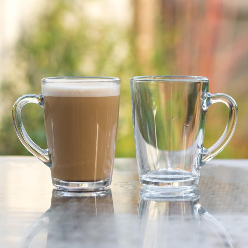 (2-3 days Arriverd) Set of 4 Glass Coffee Mugs 300ml Tea Cups Cappuccino Latte Hot Drinks Glasses Drinkware 5