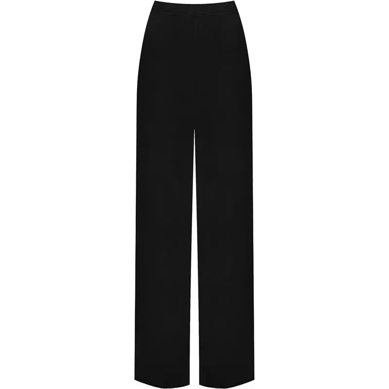 Ladies Palazzo Wide Leg Flared Elasticated Stretch Plus Size Plain Trousers