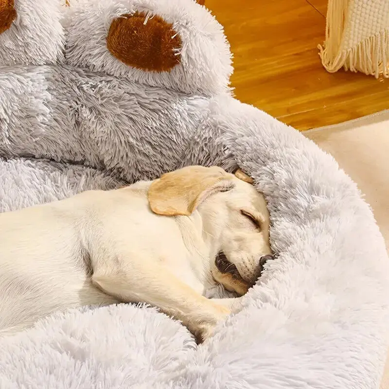 JupiterJX Plush Pet Cat Dog Beds Calming Non Slip Bear Paw Sleeping Cushion For Large Dogs 5