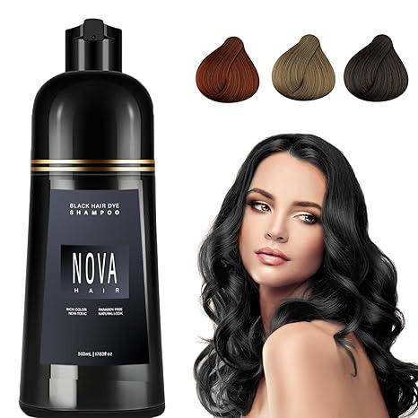 Nova Hair Dye Shampoo,Nova Hair Instant Dye Shampoo,Nova Hair Dye Shampoo 3 in 1, for Men & Women 4
