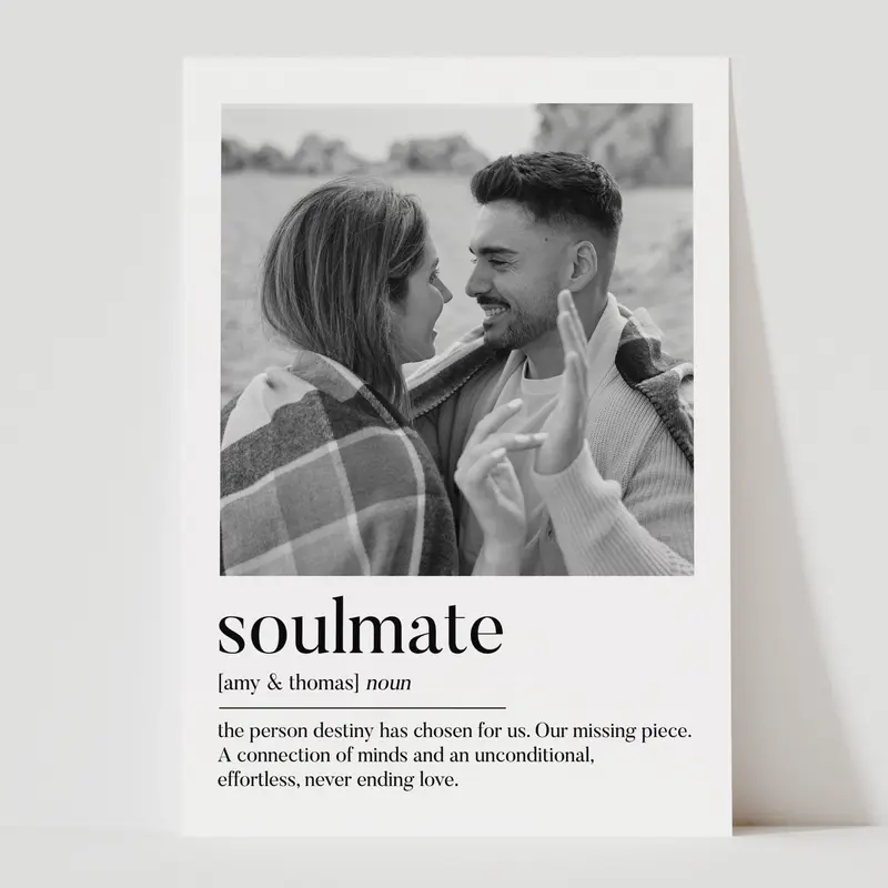 Personalised Photo Print | Personalised Soul Mate Print | Personalised Valentines Gift | Boyfriend Gift, Girlfriend Gift, Anniversary Gift | Personalised Gift for Boyfriend, Personalised Gift for Girlfriend | Engagement Gift 2