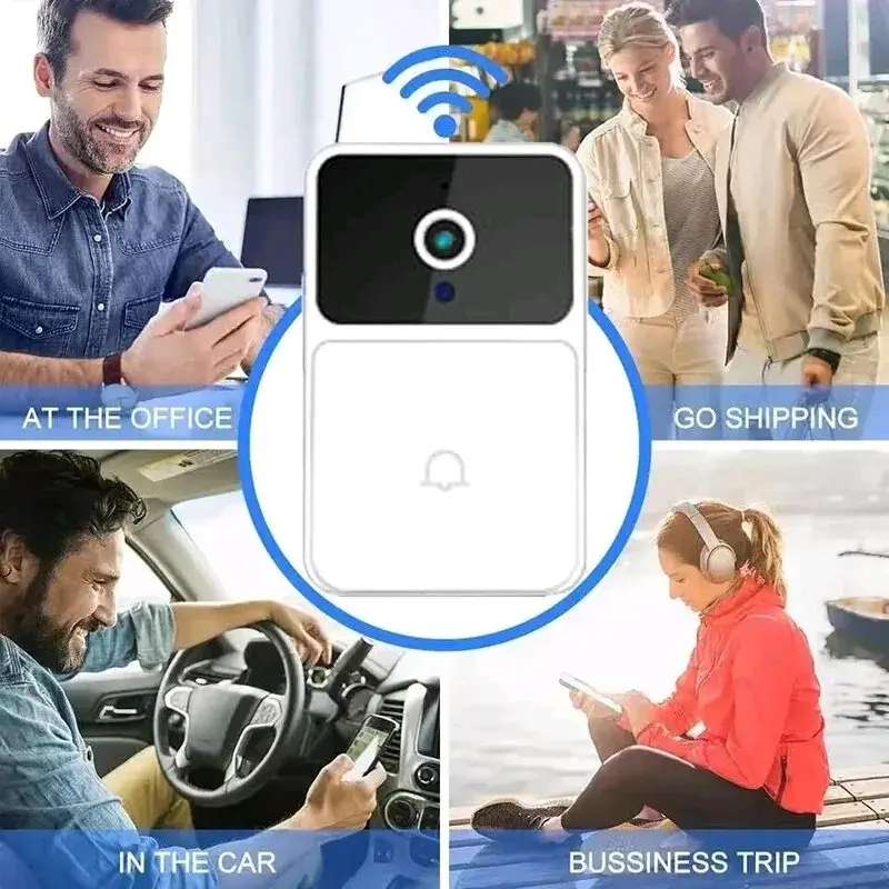Intelligent Wireless Remote Video, High-Definition Night Vision Doorbell, WiFi Rechargeable Safety Doorbell Camera, Two-Way Call, Photo, Recording, Application Control, For Home Safety 5