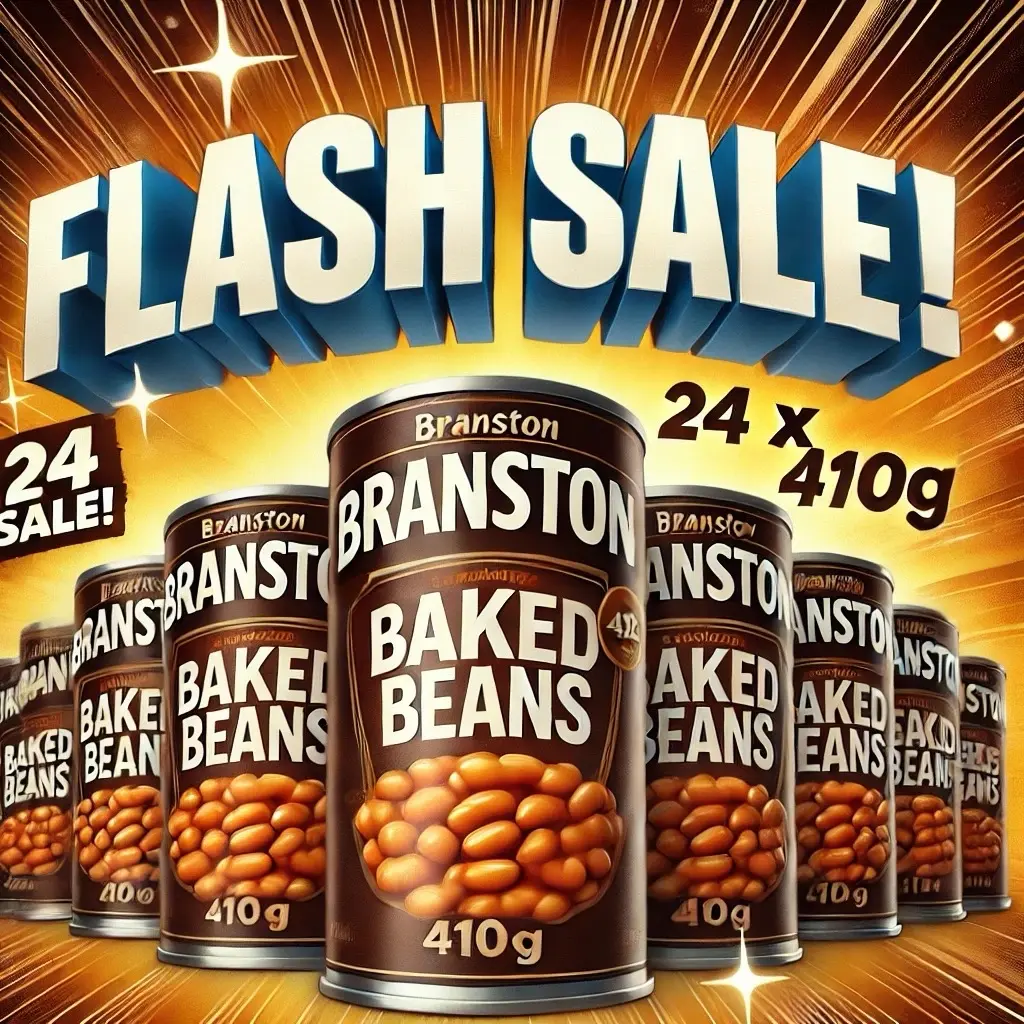 24x Branston Baked Beans in Rich and Thick Tomato Sauce 410G Cans, Gluten Free and High in Fibre and Protein.