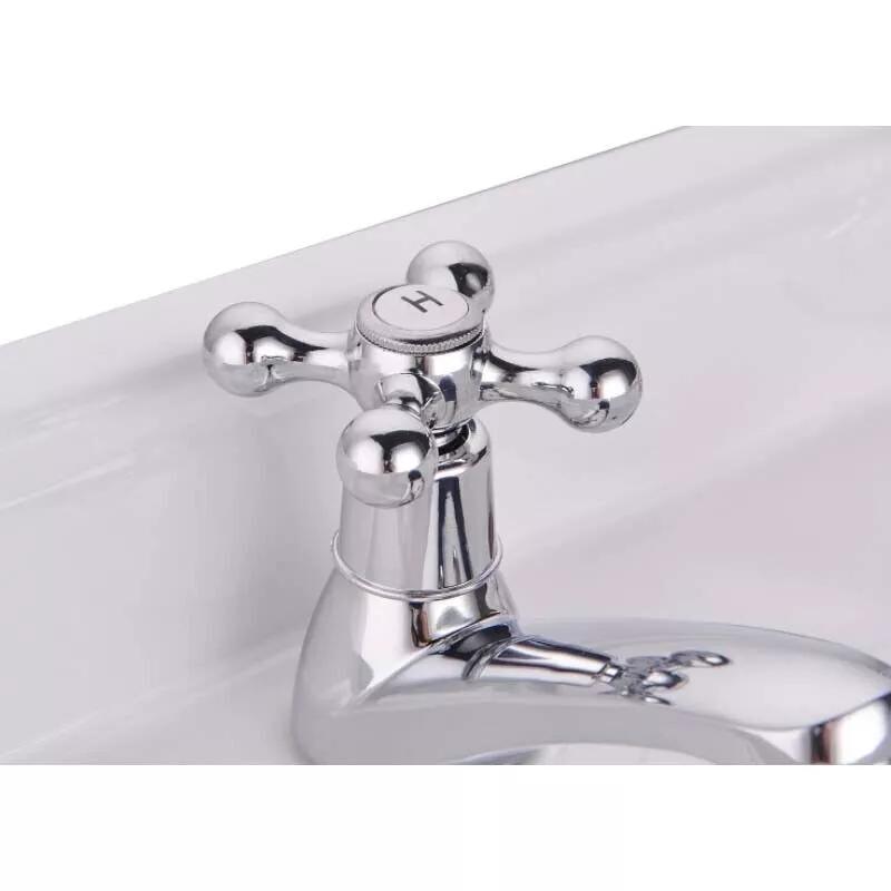 2X Twin Taps Set Hot and Cold for Traditional Bathroom Basin Sink in UK 6