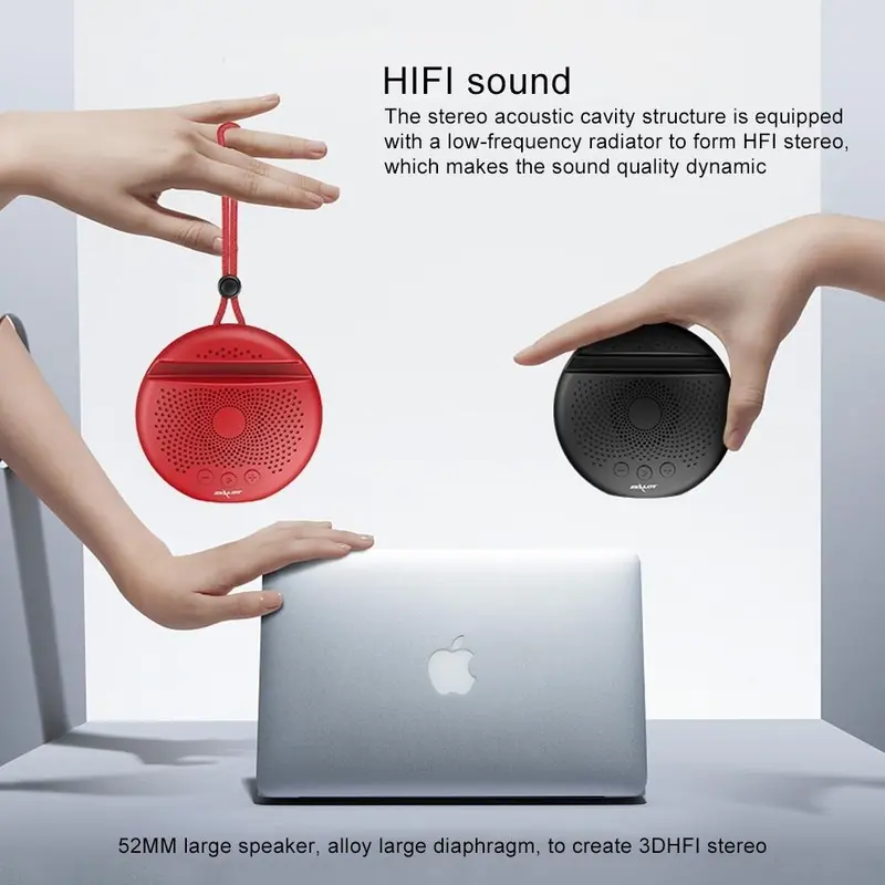 Zealot S24 Portable Stereo Mini Wireless Bluetooth 5.0 Speaker  IPX5 Waterproof Built-in Microphone with Lanyard  with TF Micro SD Card Slot (TF SD card not included) With Built-in HD Microphone 2000mAh Huge Battery! 3