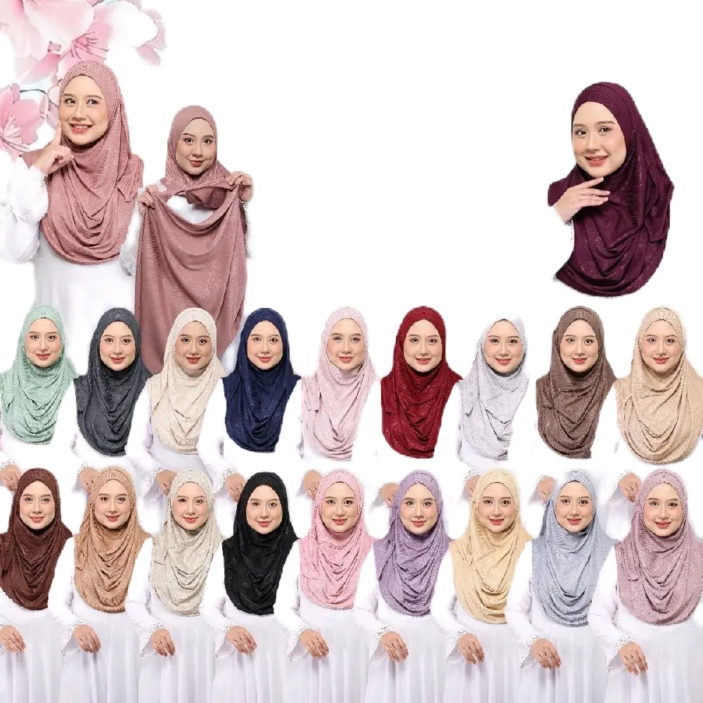 Instant Shawl 2 Muka Cotton Ribbed Hijab for Women