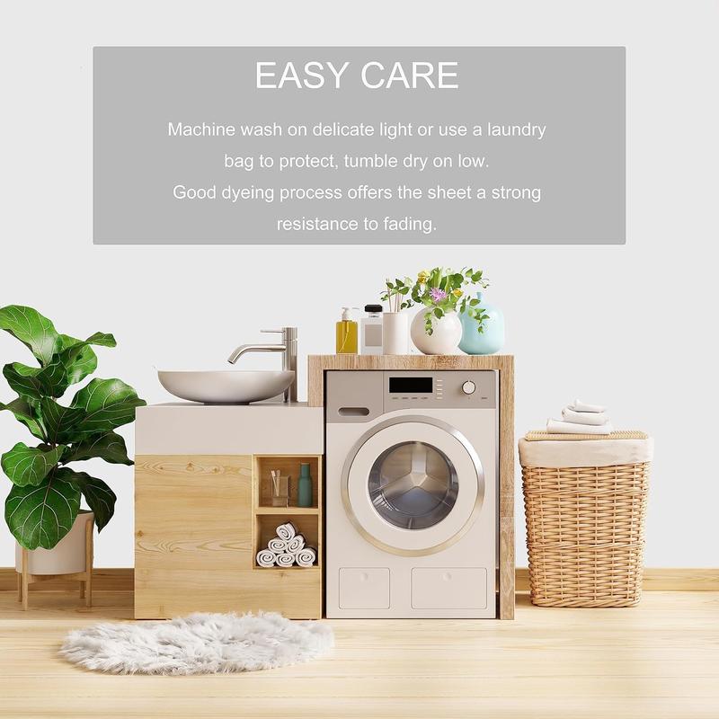 Microfiber Fitted Sheet Extra Deep Pocket Bed Sheet 26 Cm Soft Brushed Microfiber Breathable Fitted Bed Sheets Shrinkage and Fade Resistant- 360° Elastic Corners, Durable And Less Likely To Rip or Tear Fitted Sheets- Easy Care & Machine Washable 6