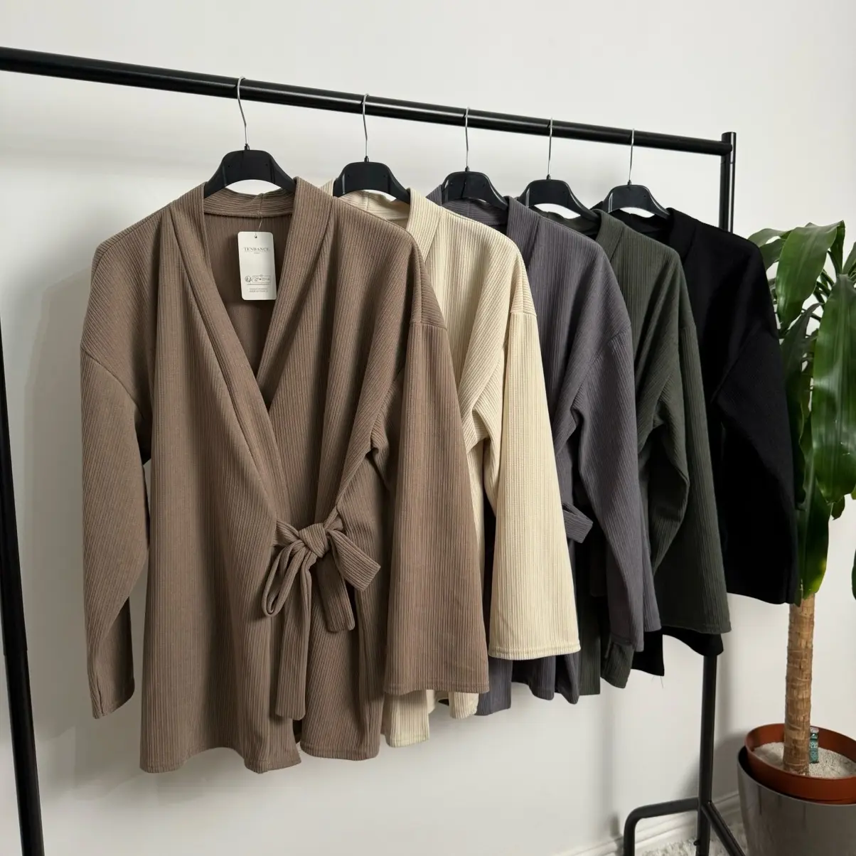 Women’s Wrap Round Double Tie Coord Set in Corduroy Fabric