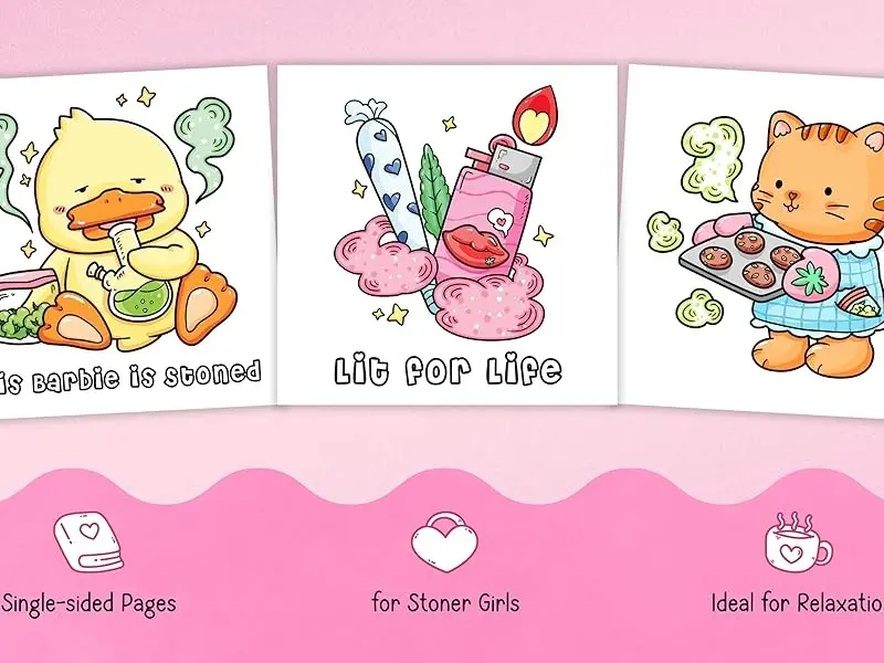 Stoner Cutie: Cute and Simple Stoner Coloring Book for Adults Featuring 40 Trippy Animal Characters and Psychedelic Stoner-Themed Designs for Relaxation and Stress Relief Paperback – 9 Dec. 2024 2